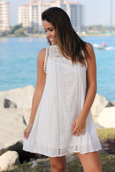 White Lace Short Dress | Cute Dresses ...